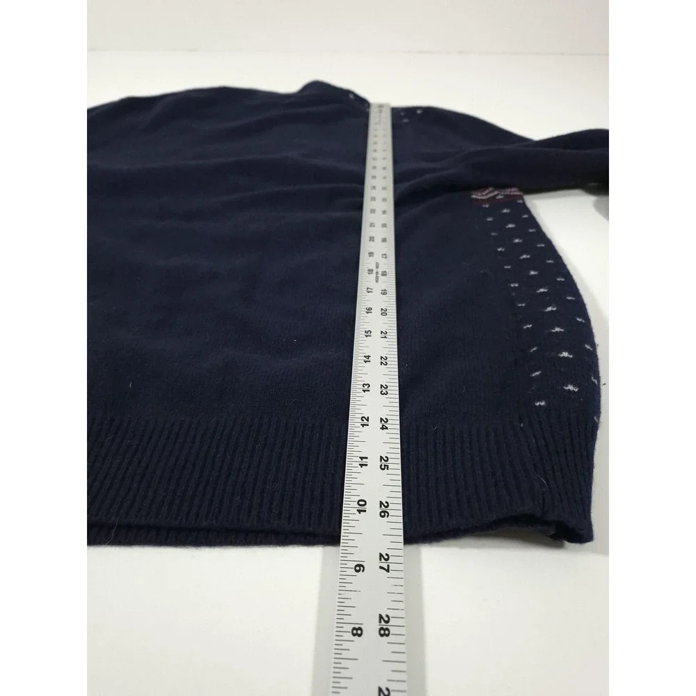Brooks Brothers Sweater Mens L Blue Merino Wool 1/4 Zip Mock Neck Fair Isle